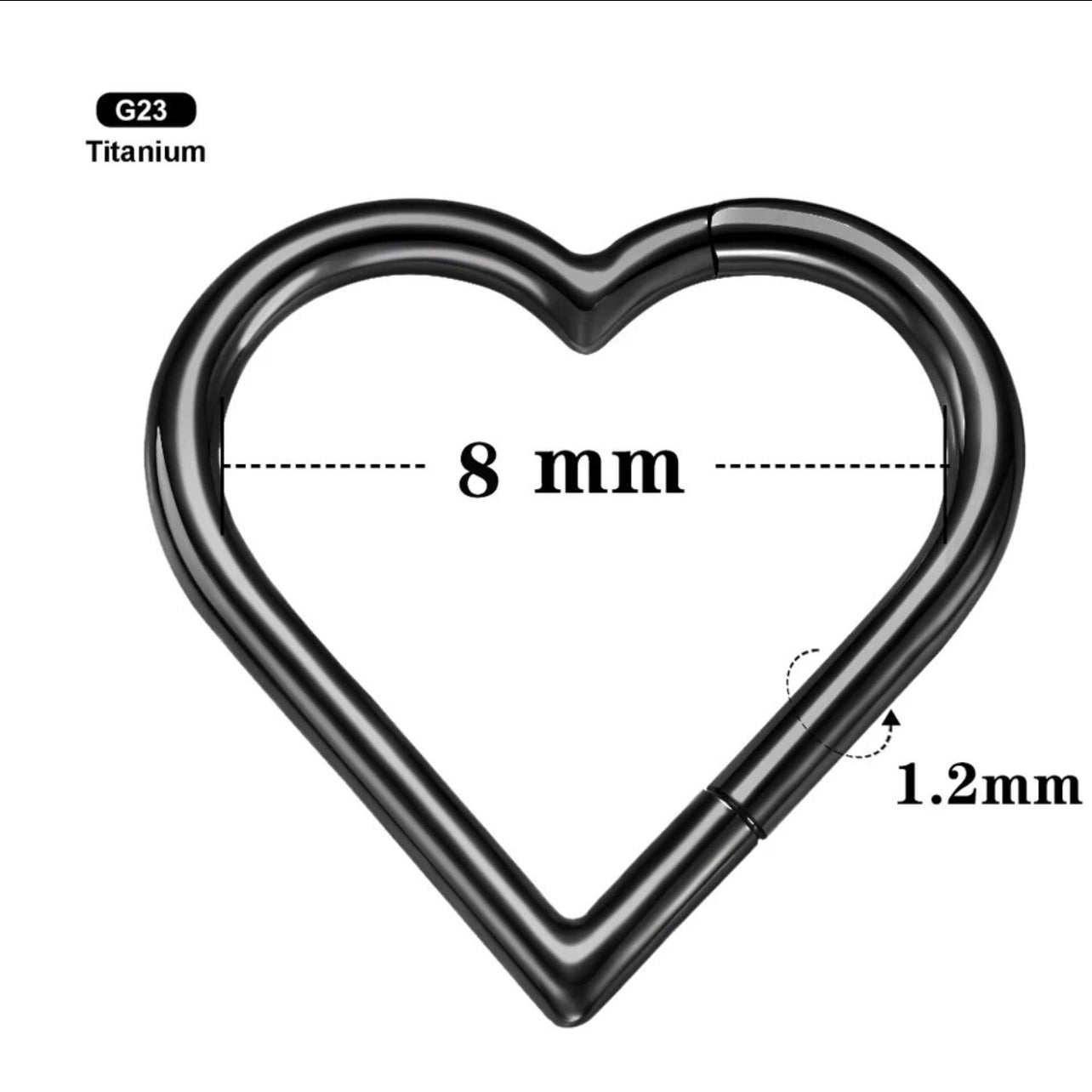 Heart segment seamless piercings jewellery