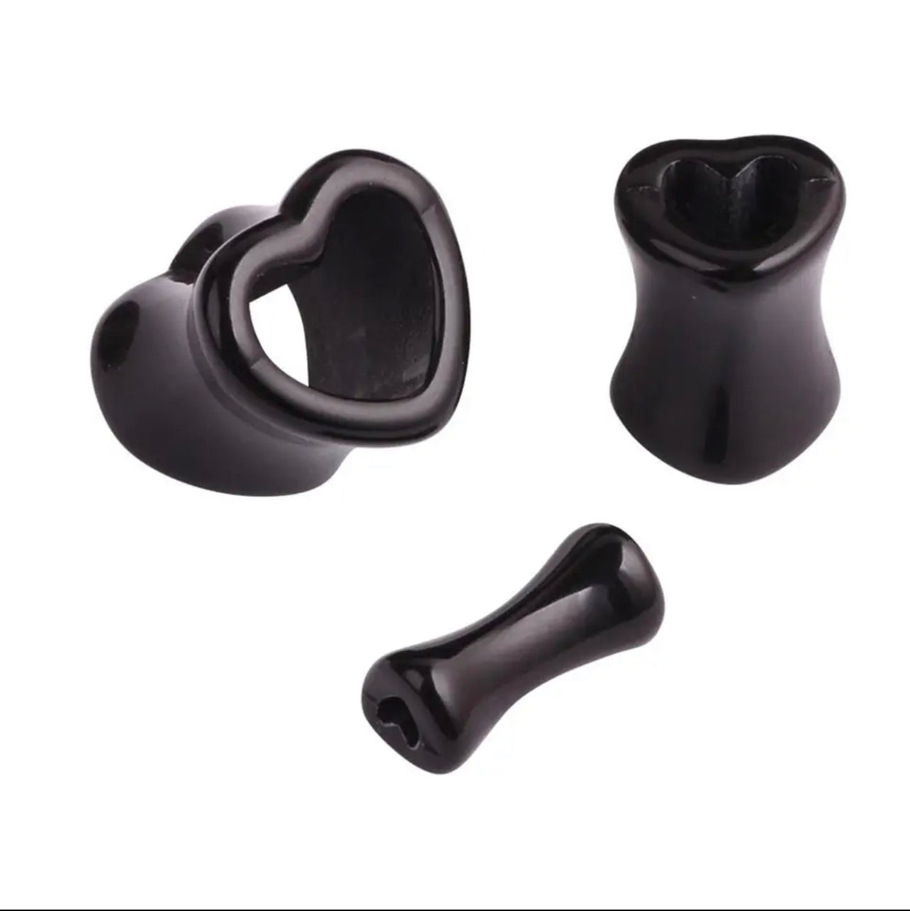 ACRYLIC Heart ear Plugs/tunnels (Single or Pair)