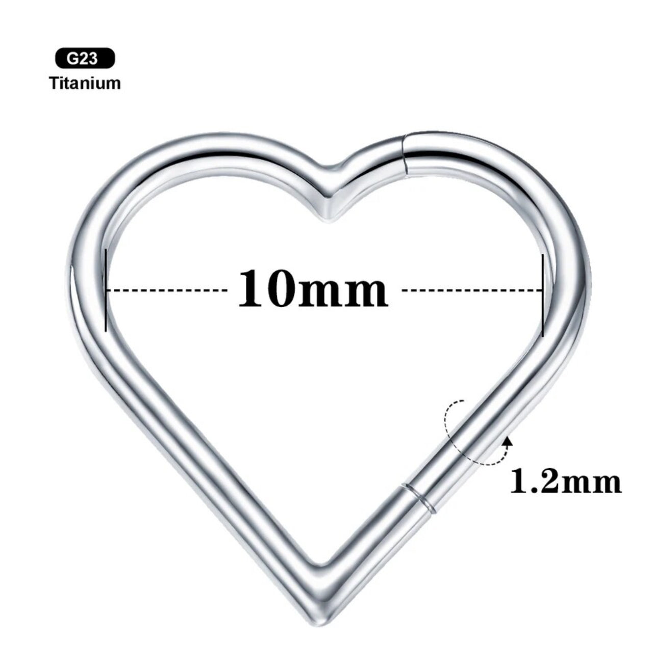 Heart segment seamless piercings jewellery