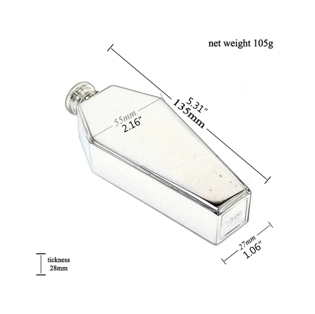 Coffin hip flask ..BLACK EDITTION