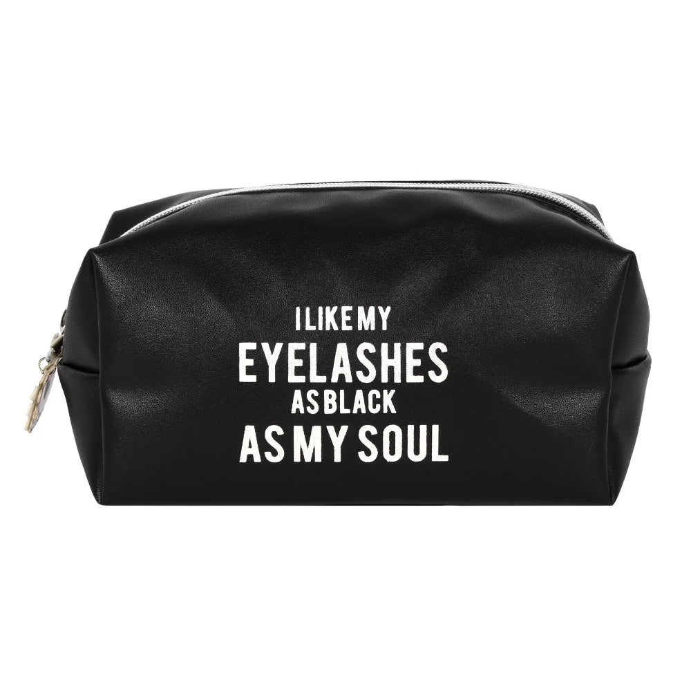 "I Like My Eyelashes As Black As My Soul" Make Up Bag
