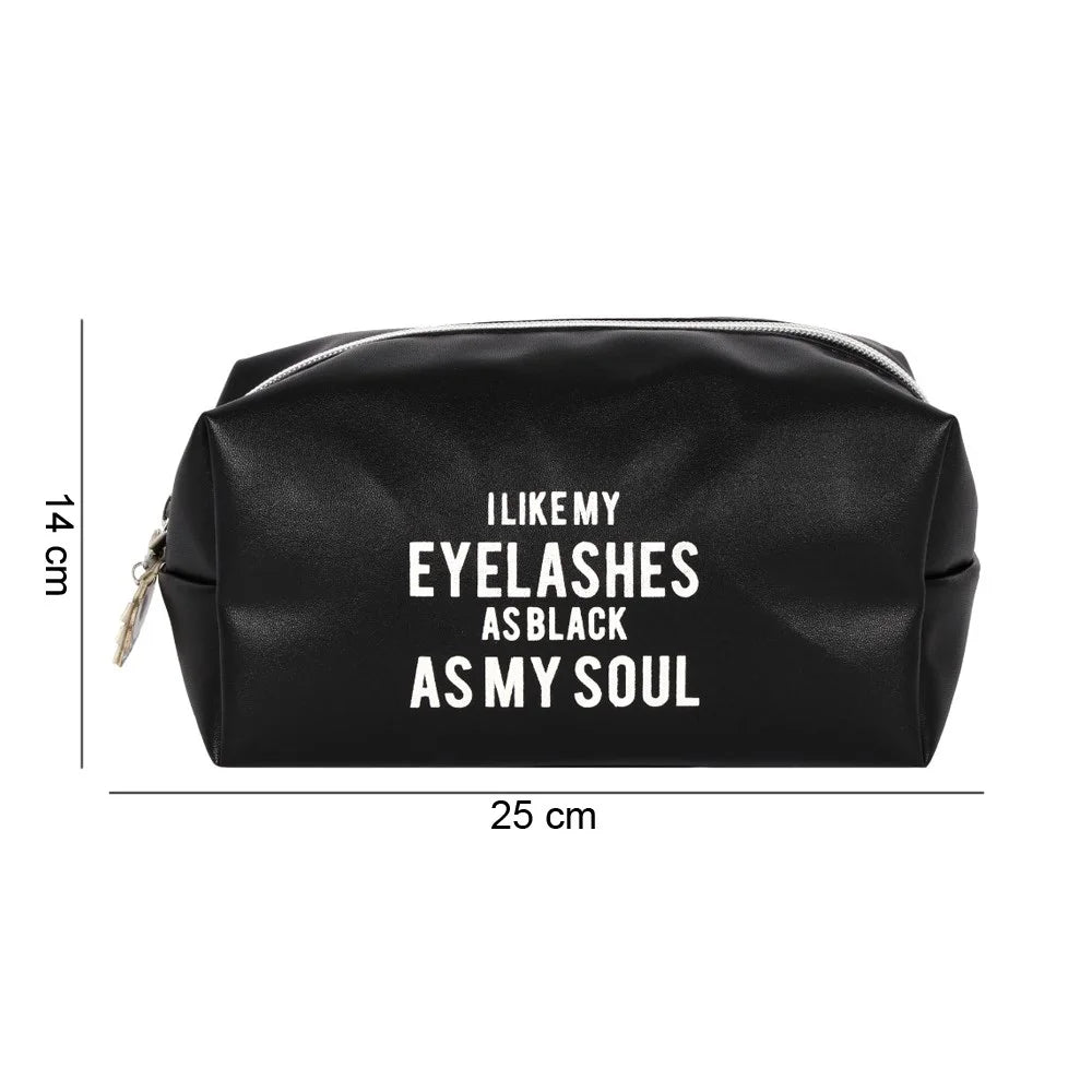 "I Like My Eyelashes As Black As My Soul" Make Up Bag