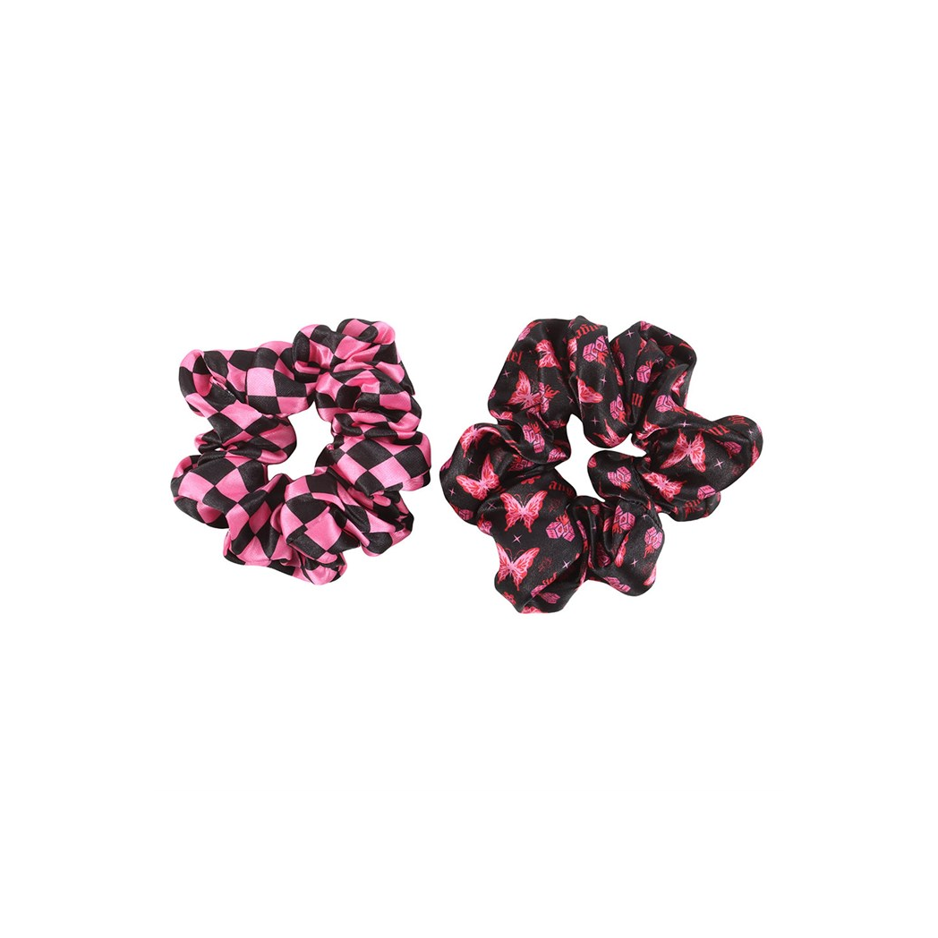 Set of 2 Rebel Butterfly and Checkerboard Hair Scrunchies