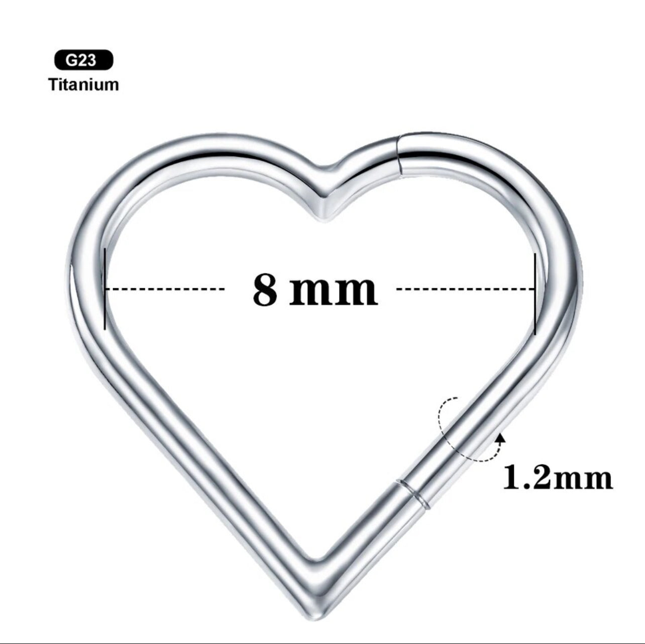 Heart segment seamless piercings jewellery