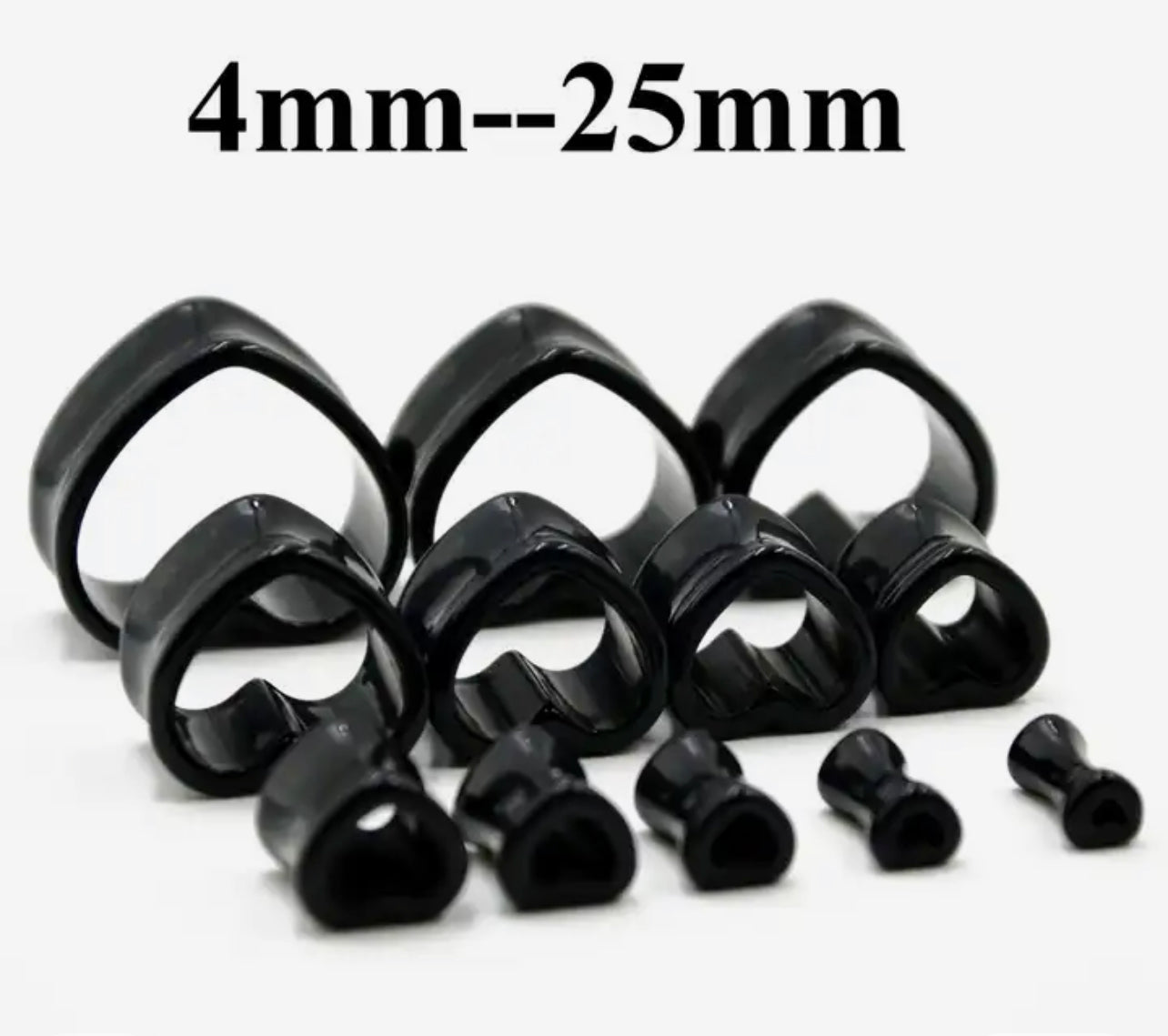 ACRYLIC Heart ear Plugs/tunnels (Single or Pair)