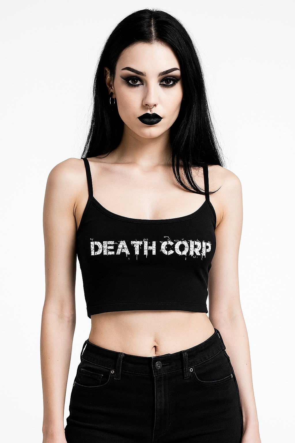 Death Corp - Classic strap cami/ crop (glow in the dark option)