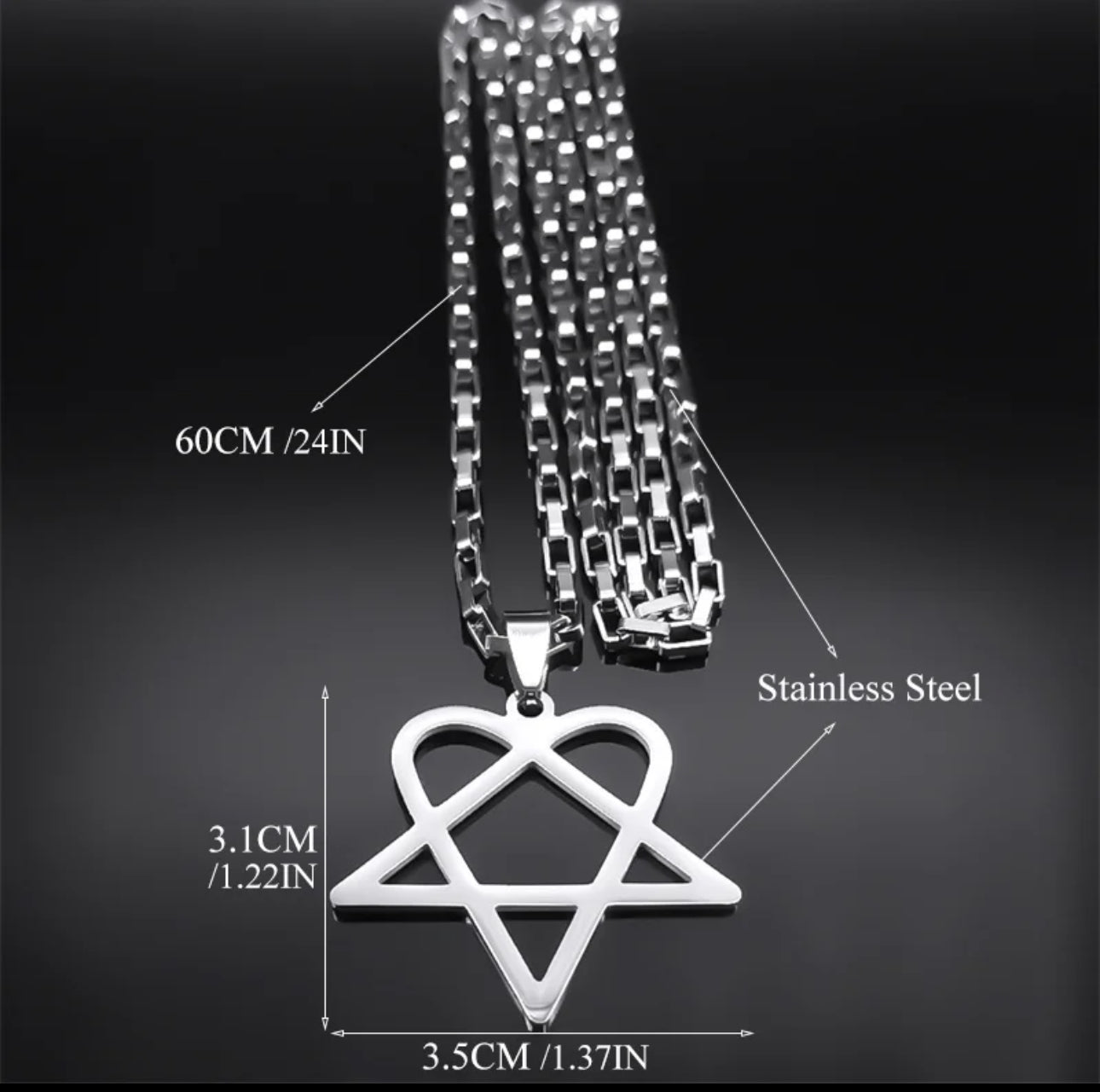 heartagram gothic necklace
