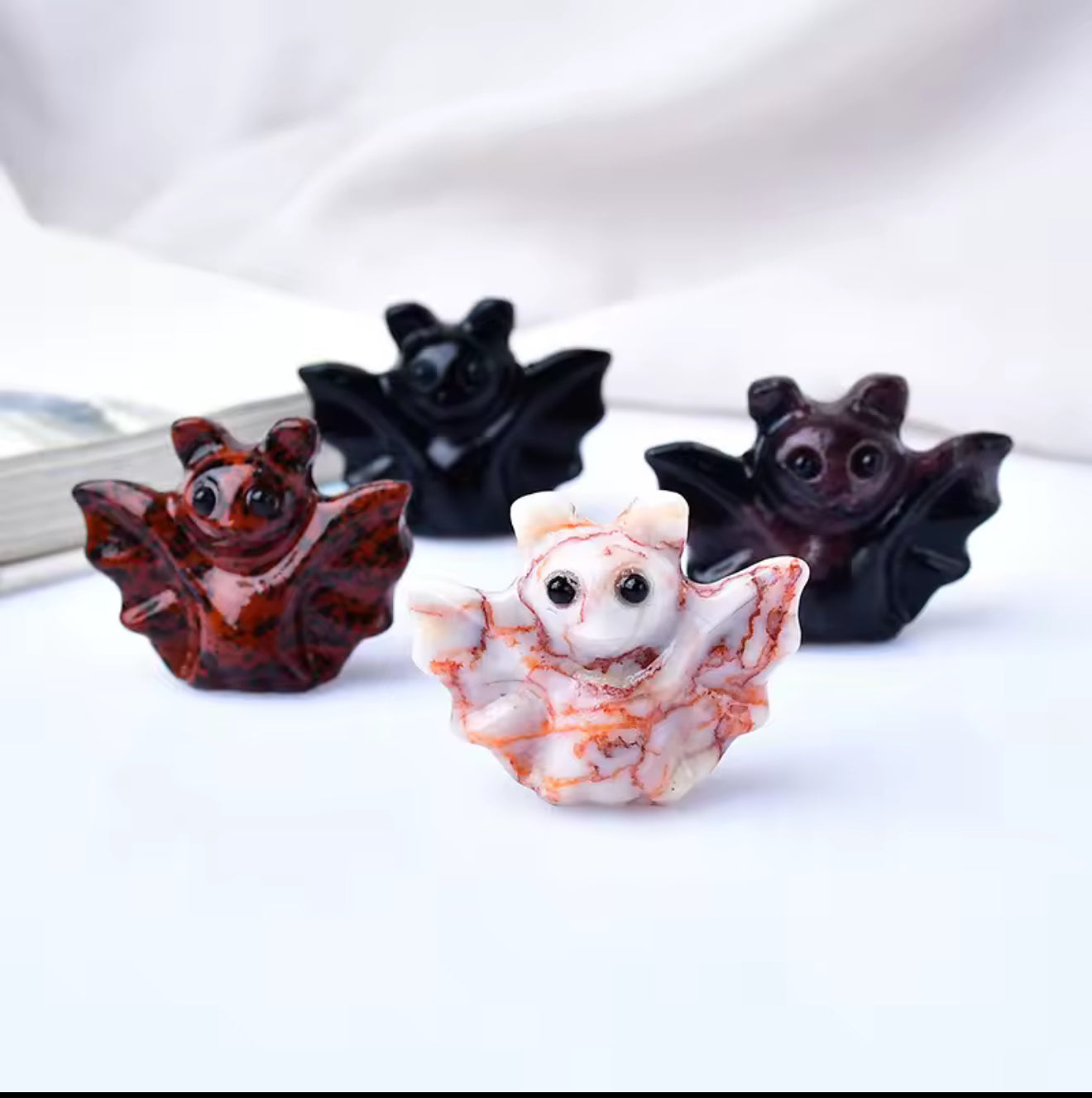 Hand Crafted Crystal Bat Figures