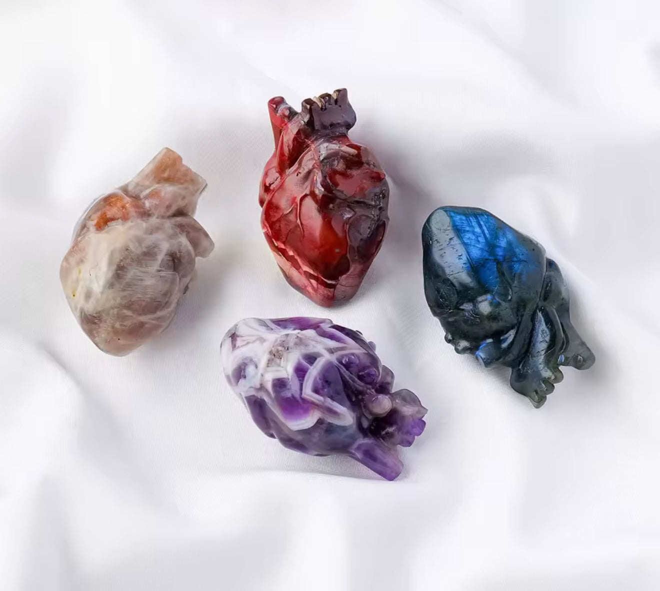 Hand Crafted Crystal anatomical heart figures