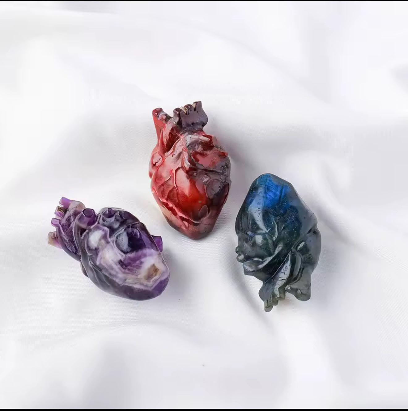 Hand Crafted Crystal anatomical heart figures