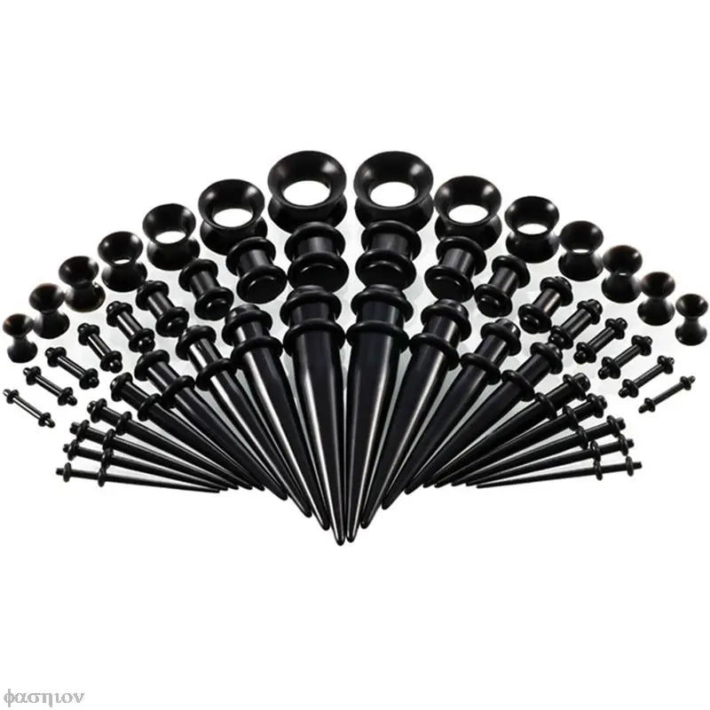 50pcs/lot Acrylic Ear Gauge Taper And Plug Stretching Kit