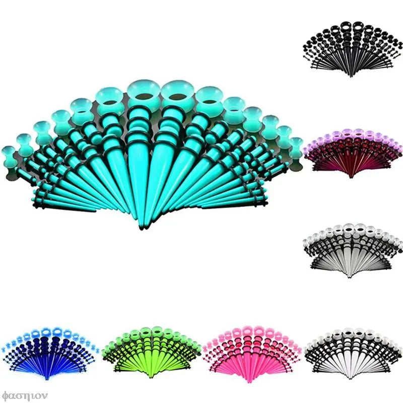 50pcs/lot Acrylic Ear Gauge Taper And Plug Stretching Kit