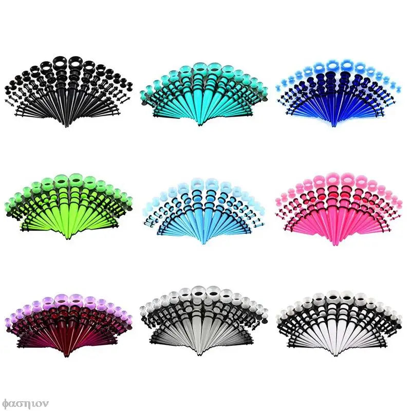 50pcs/lot Acrylic Ear Gauge Taper And Plug Stretching Kit