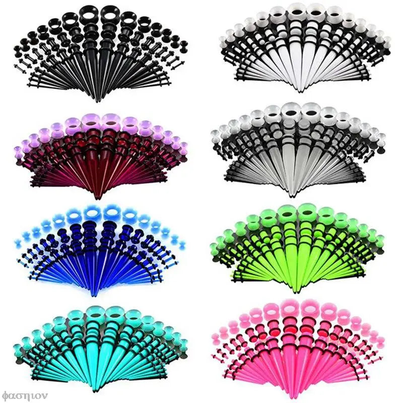 50pcs/lot Acrylic Ear Gauge Taper And Plug Stretching Kit