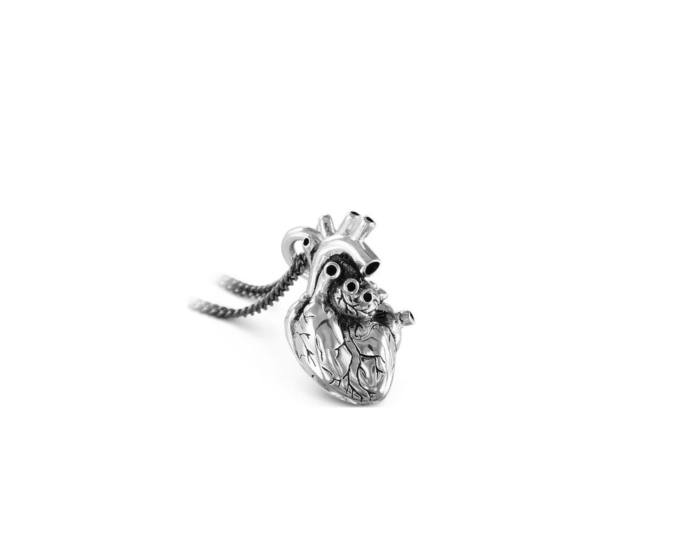 Anatomical Silver plated heart Necklace