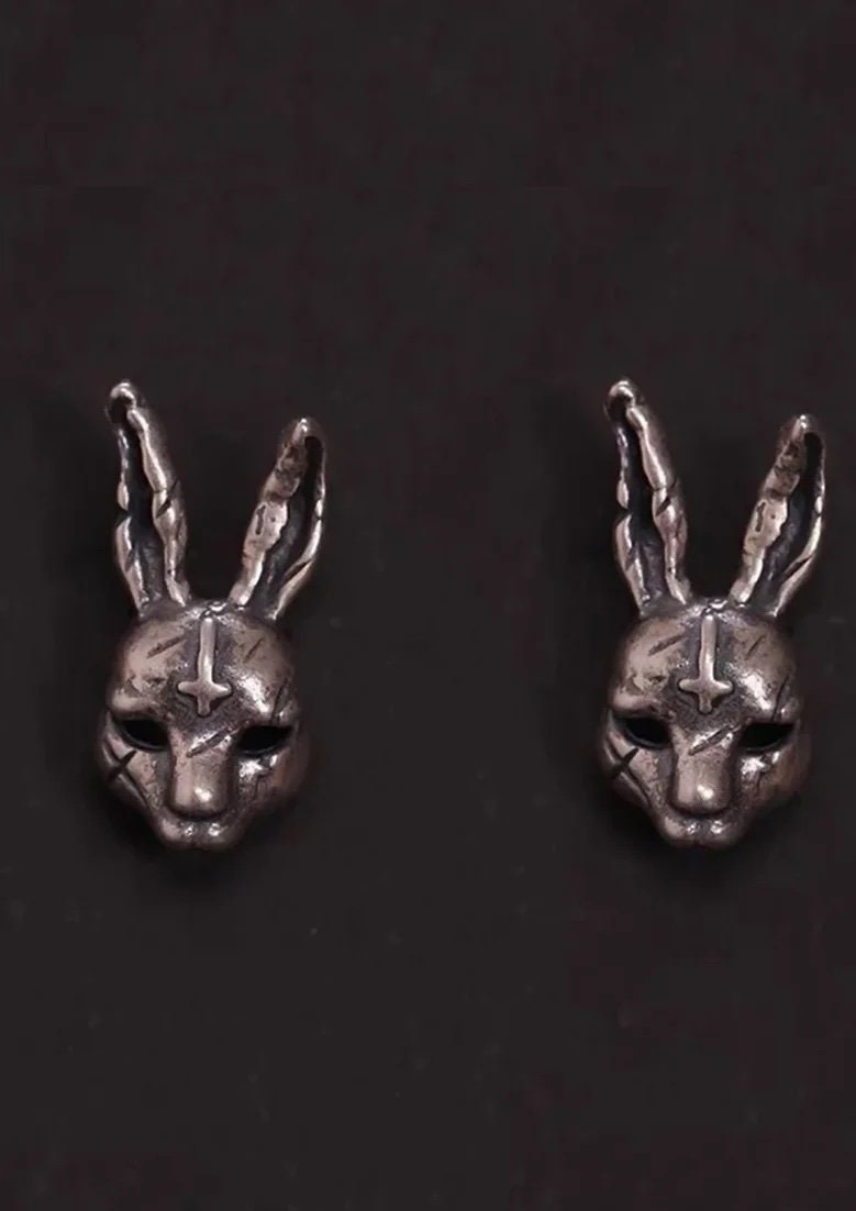 Demon bunny Rabbit Ear stud Earring