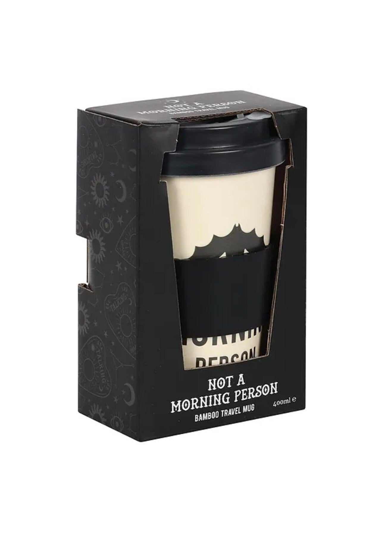 Gothic pagan witch Black not a morning person travel mug