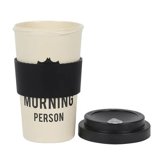 Gothic pagan witch Black not a morning person travel mug