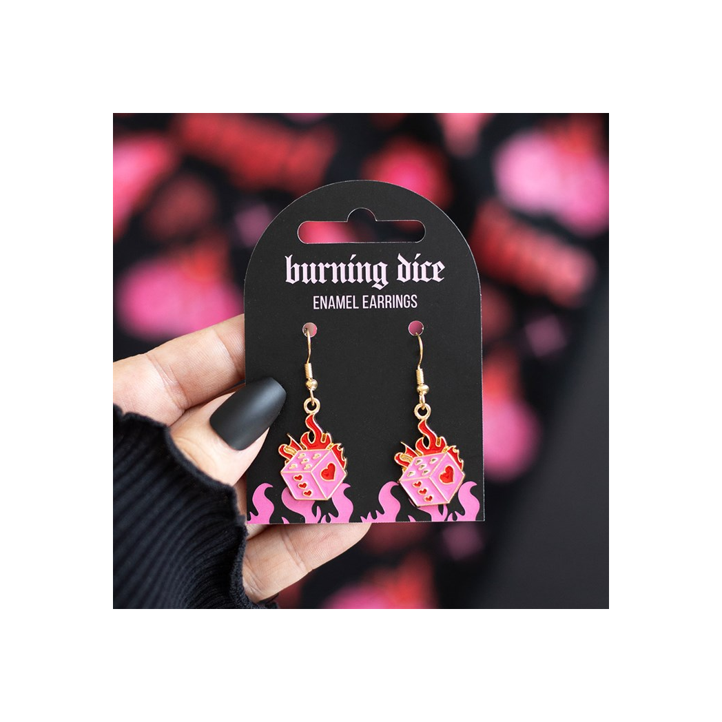 Burning Dice Earrings