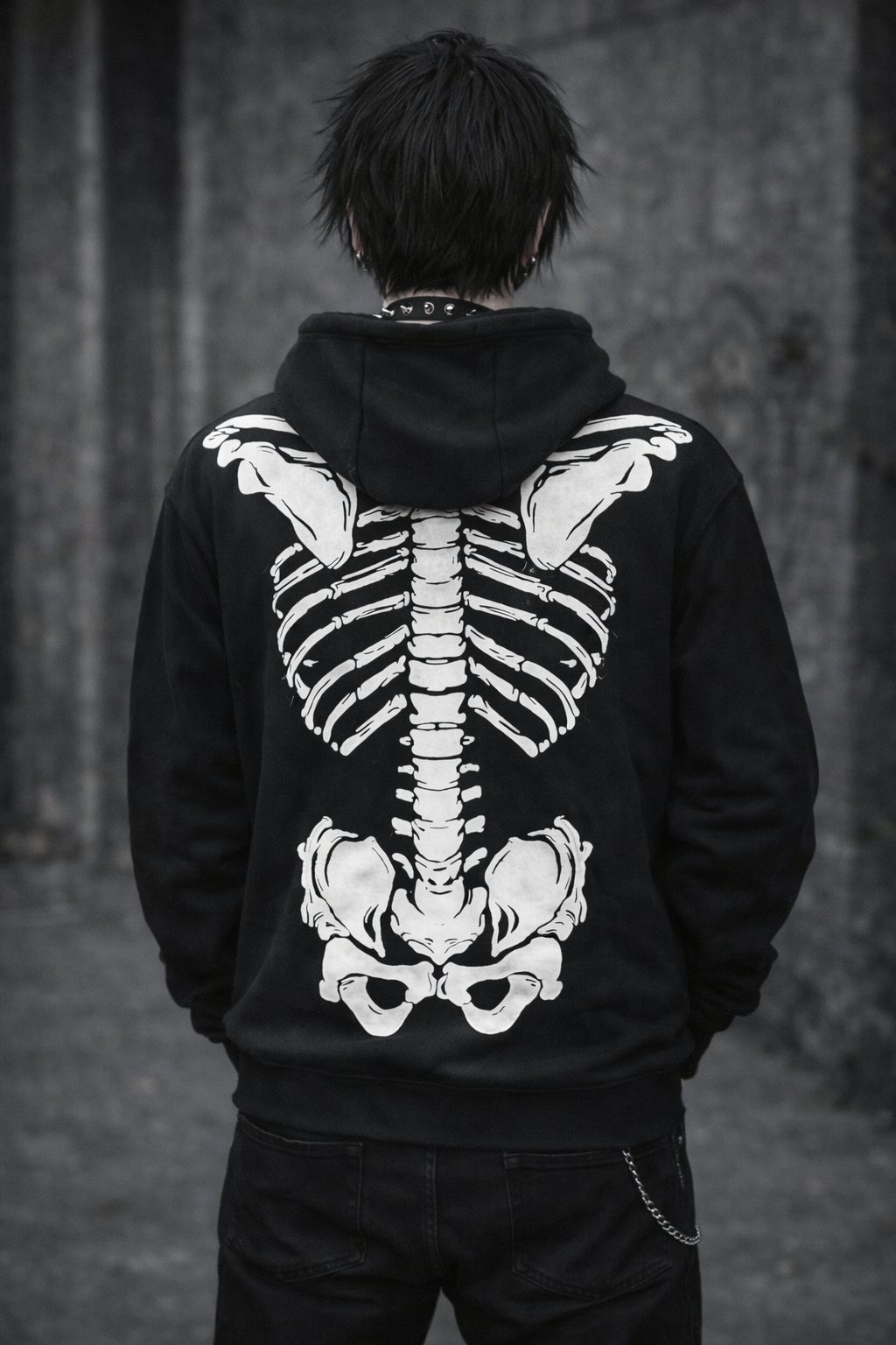 Skeleton bones Hoody (Zipped))