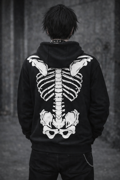 Skeleton bones Hoody (Zipped))
