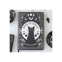 Black Cat Magick Book of Spells A5 Notebook with Pen