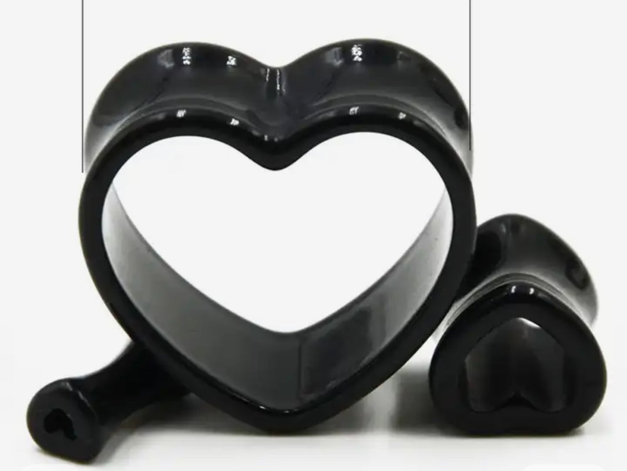 ACRYLIC Heart ear Plugs/tunnels  (Single or Pair)