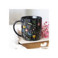 Black Midnight Bloom Print Mug