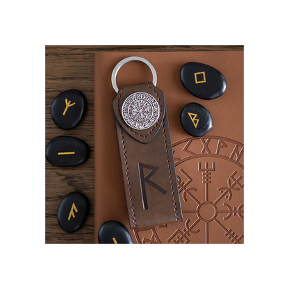 Journey Viking Rune Faux Leather Keyring