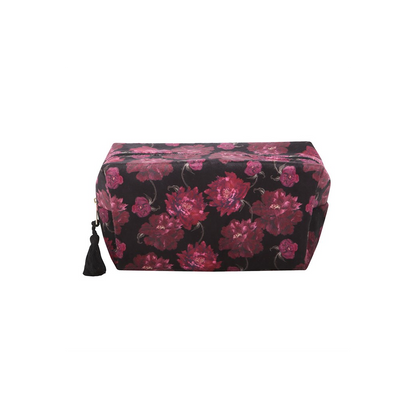 Dark Romance Floral Print Makeup Bag