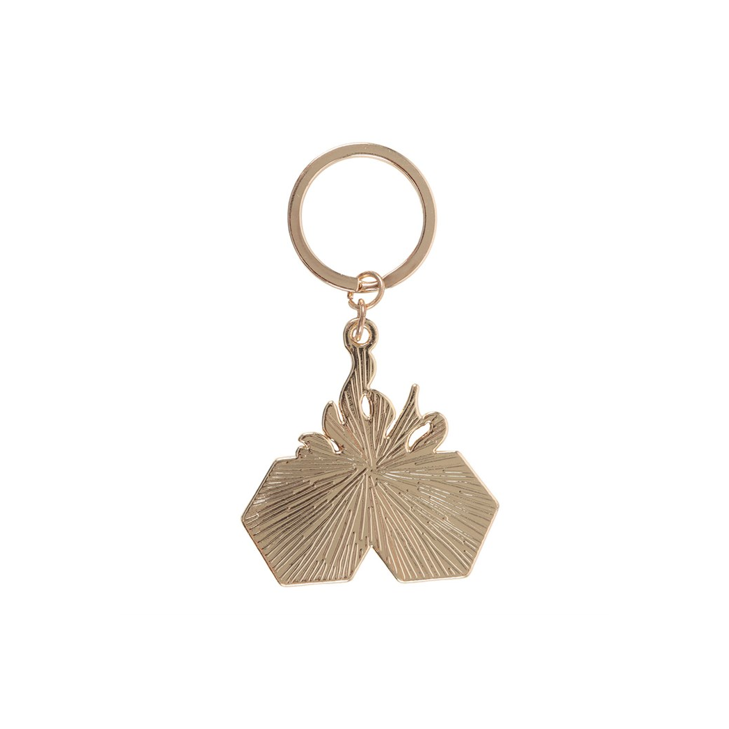 Flaming Dice Keyring