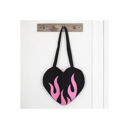 Burning Heart Satin Tote Bag