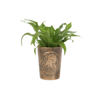 Moon Gazing Hare  Bronze Terracotta Plant Pot by Lisa Parker