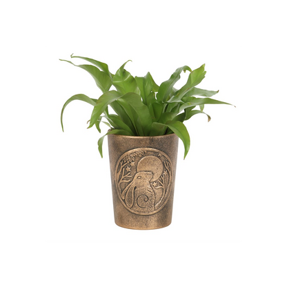 Moon Gazing Hare  Bronze Terracotta Plant Pot by Lisa Parker