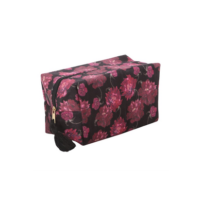 Dark Romance Floral Print Makeup Bag