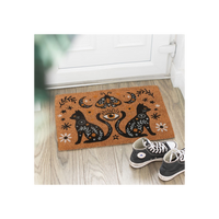 Natural Frightful Folk Cat Doormat