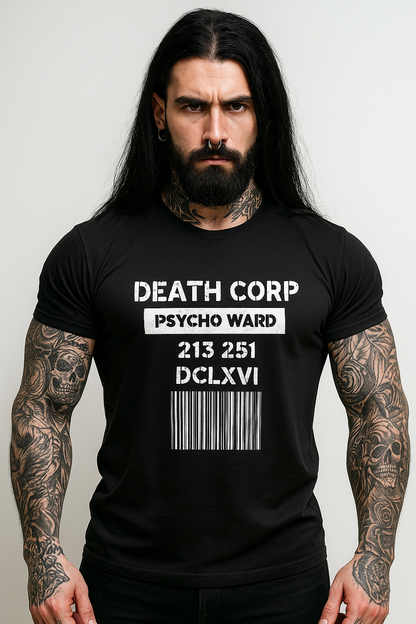 Death Corp - Psycho ward 2 T shirt (glow in the dark )