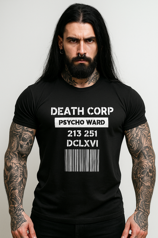 Death Corp - Psycho ward 2 T shirt (glow in the dark )
