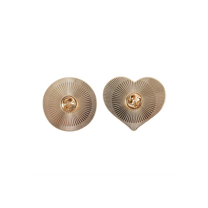 Burning Heart and Sad Flower Pin Badge Set