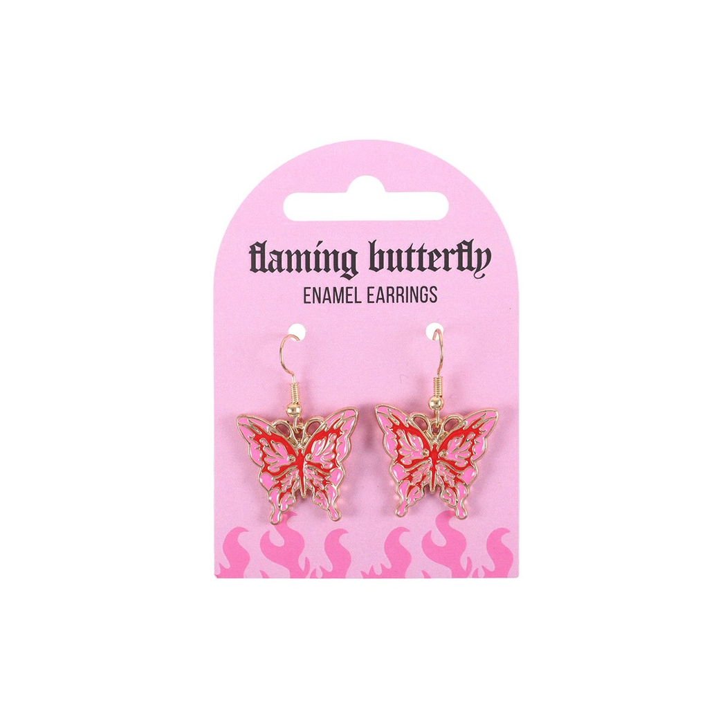 Flaming Butterfly Earrings