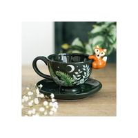Green Forest Teacup with Fox