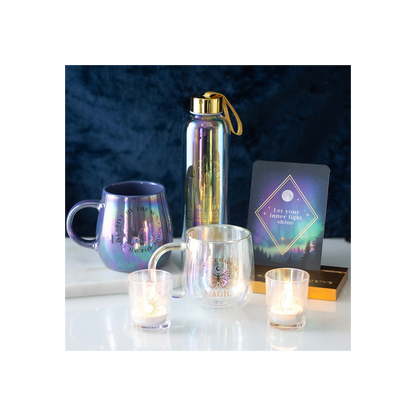 Iridescent Sun and Moon Votive Candle Holders