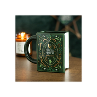 Green Witch Book Shaped Mug