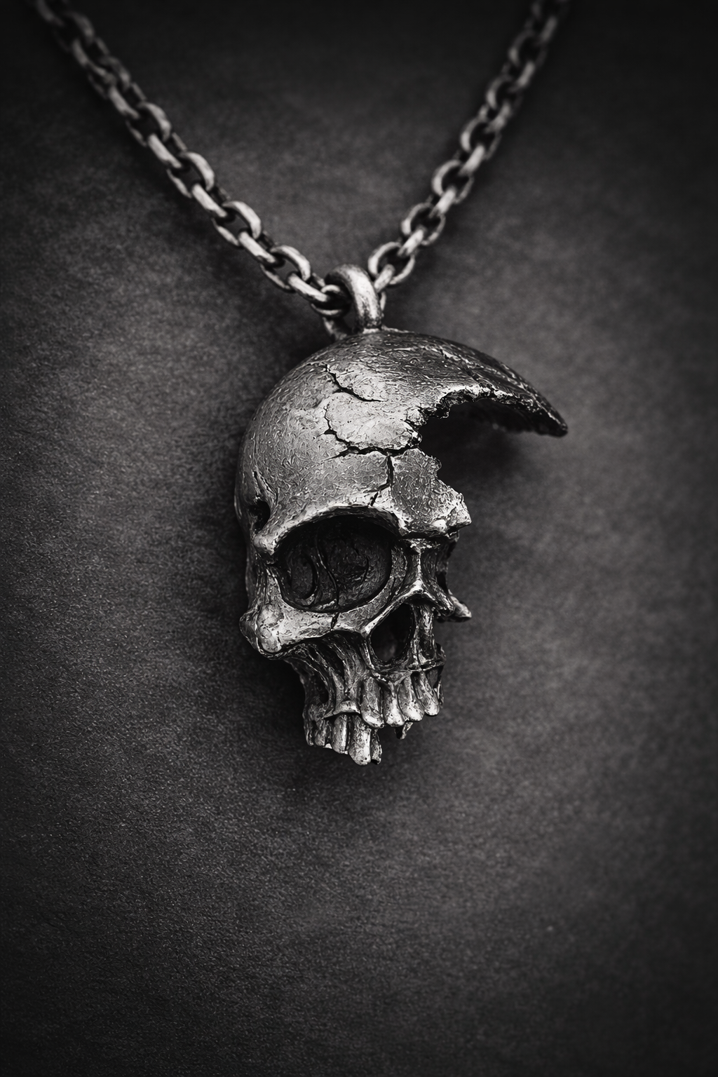 Shattered Skull Pendant Necklace