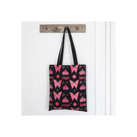 Flaming Butterfly Print Polycotton Tote Bag