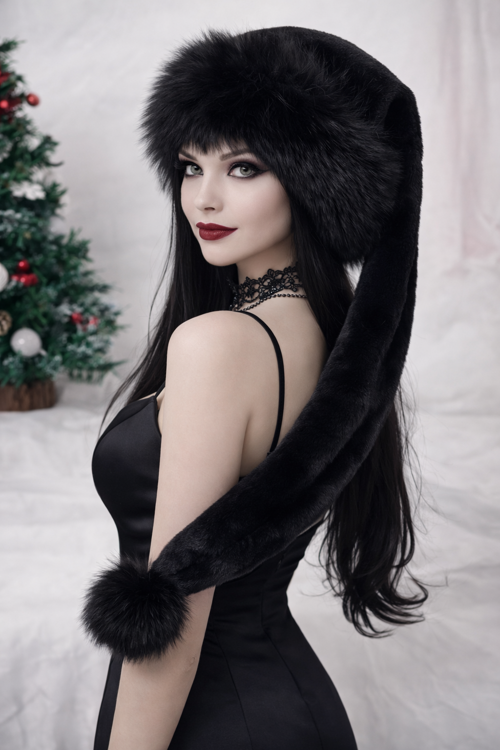 BLACK ON BLACK Ultra Goff oversized festive hat