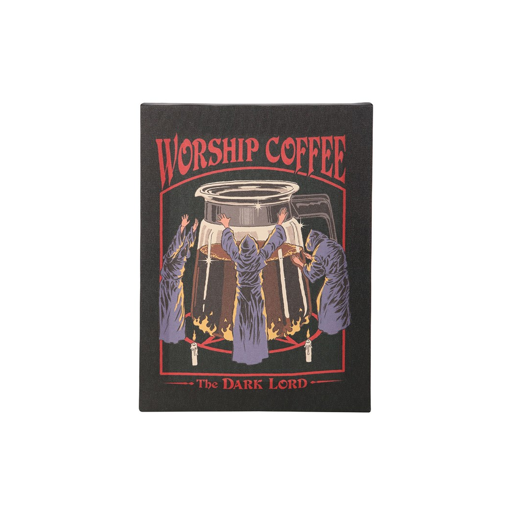 19x25cm Worship Coffee Canvas Plaque by Steven Rhodes