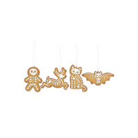 Set of 4 Creepy Skeleton Cookie Ornaments