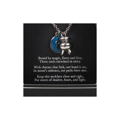 Set of 3 Coven Sisters Cauldron Charm Necklaces