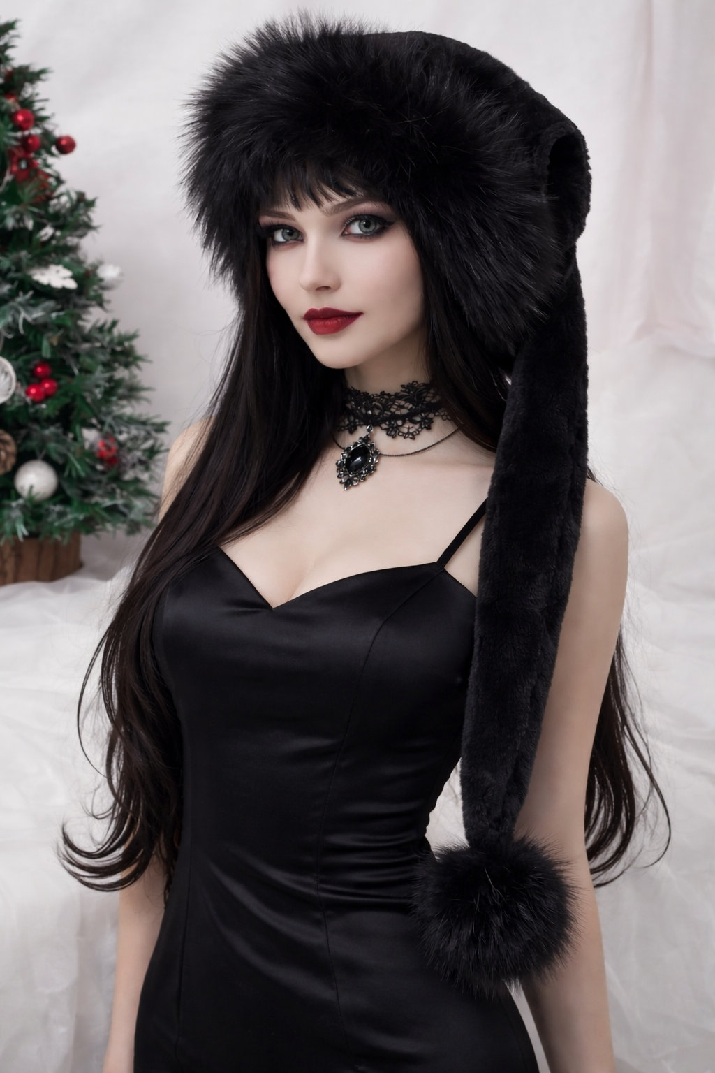 BLACK ON BLACK Ultra Goff oversized festive hat